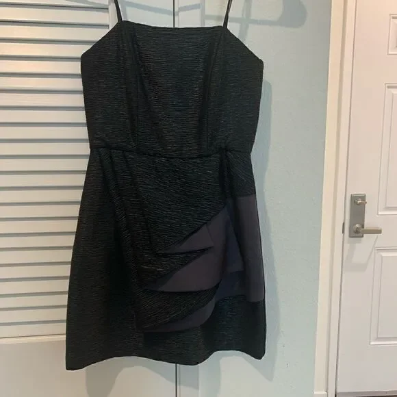 BCBGeneration Black Strapless Draped Front Dress - Picture 3 of 6